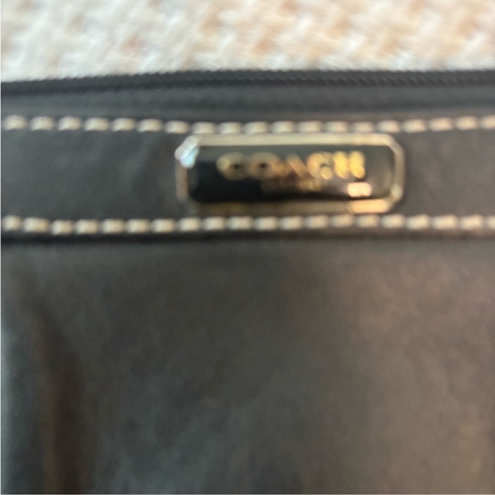 Coach Black Leather Bag with Contrast Stitching